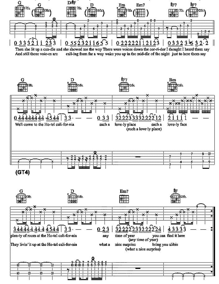 Hotel California吉他谱 