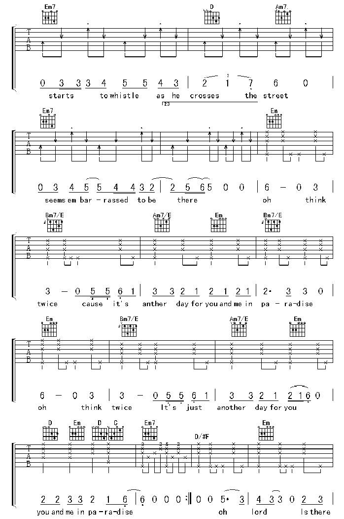 Another Day In Paradise吉他谱
