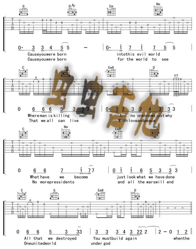 When the children cry吉他谱