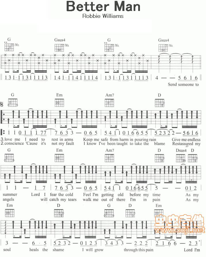 Better man吉他谱