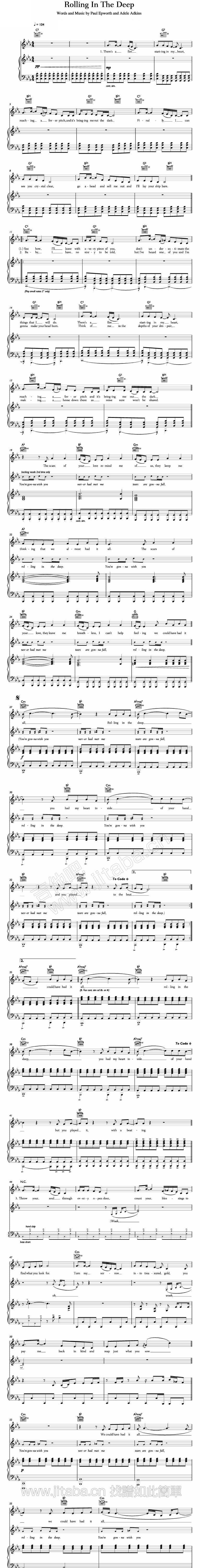 Rolling-In-The-Deep吉他谱 