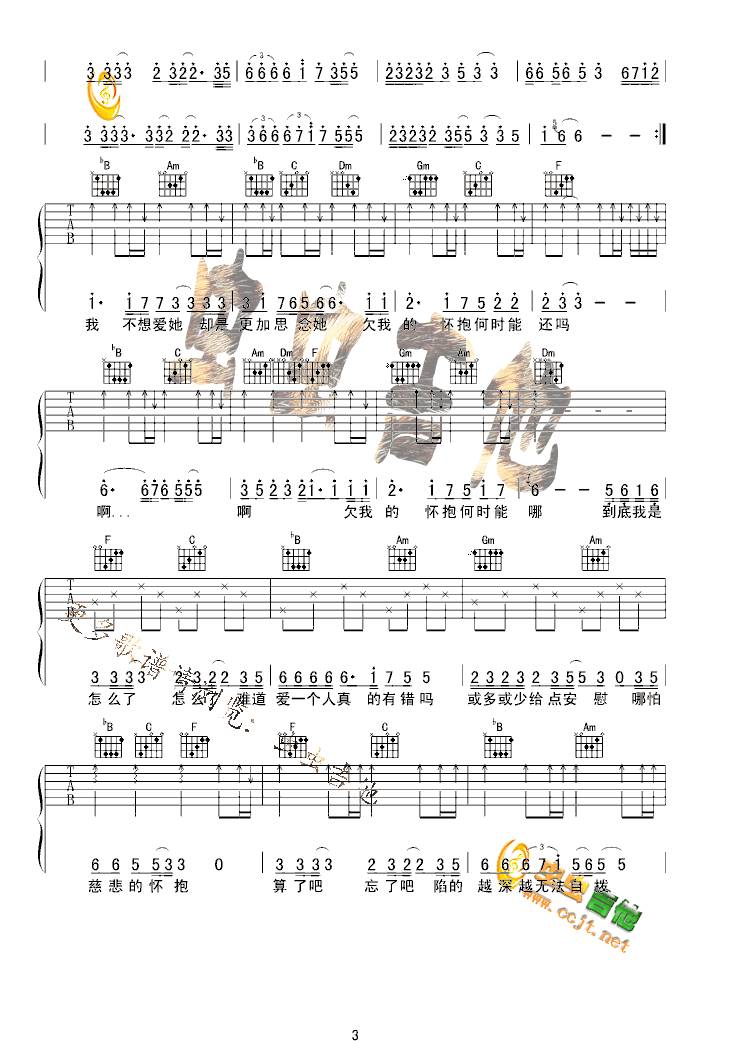 难道爱一个人有错吗吉他谱