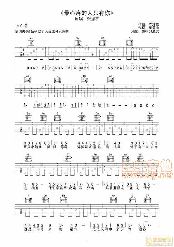 最心疼的人只有你吉他谱