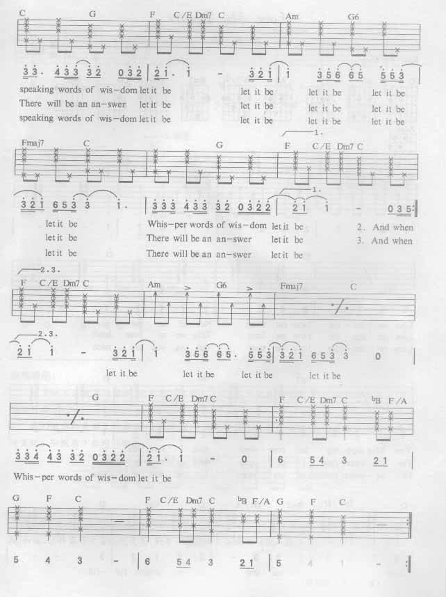 LET IT BE吉他谱 