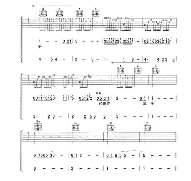 一万个理由吉他谱 