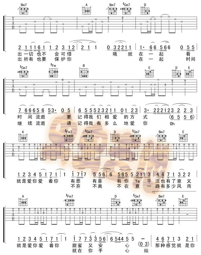 就是爱你吉他谱