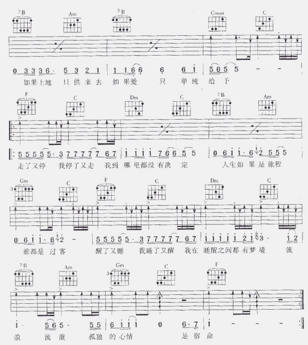 流浪者之歌吉他谱 