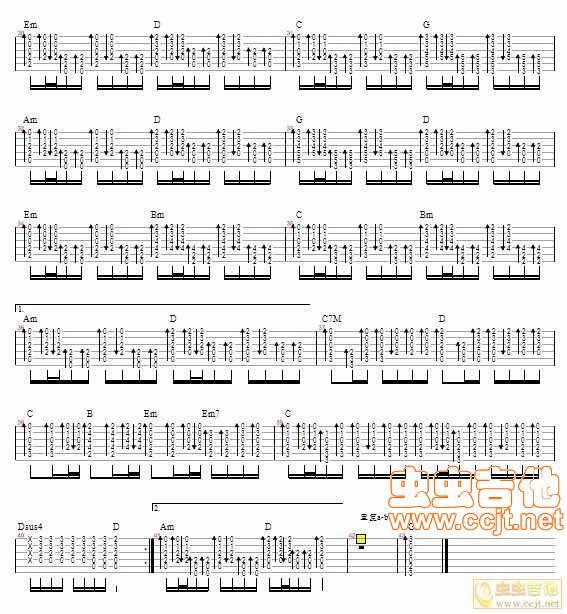 不要在我寂寞的时候说爱我吉他谱 