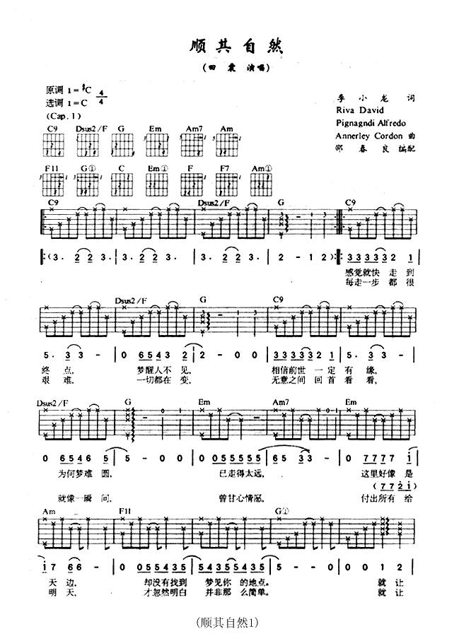 顺其自然吉他谱