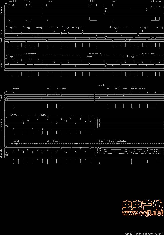 寂静之声吉他谱