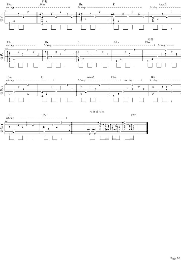 有没有人告诉我吉他谱 