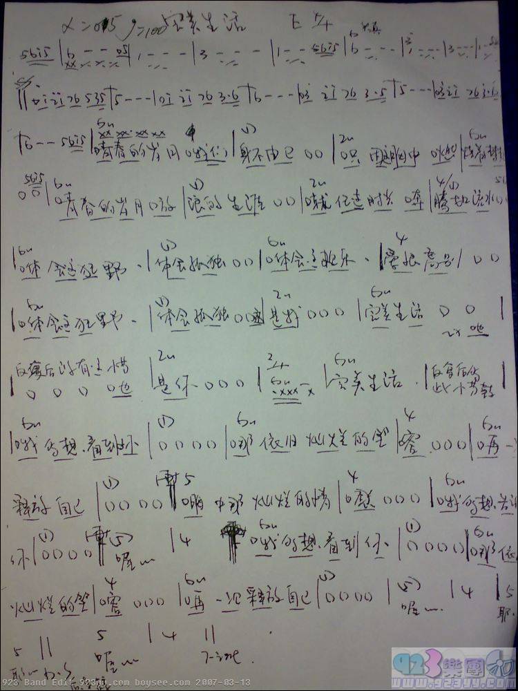 许巍-完美生活吉他谱 