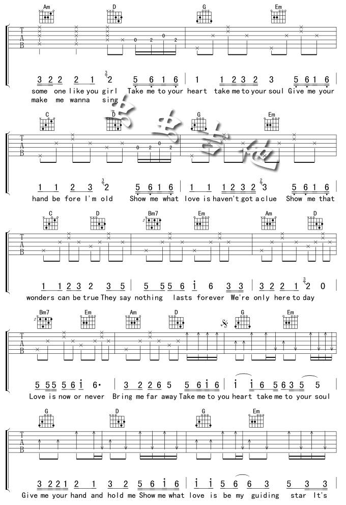 take me to your heart吉他谱