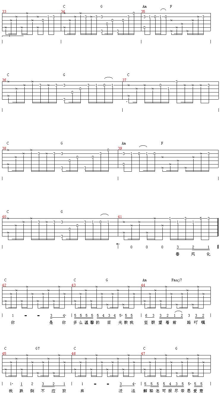 真的爱你吉他谱