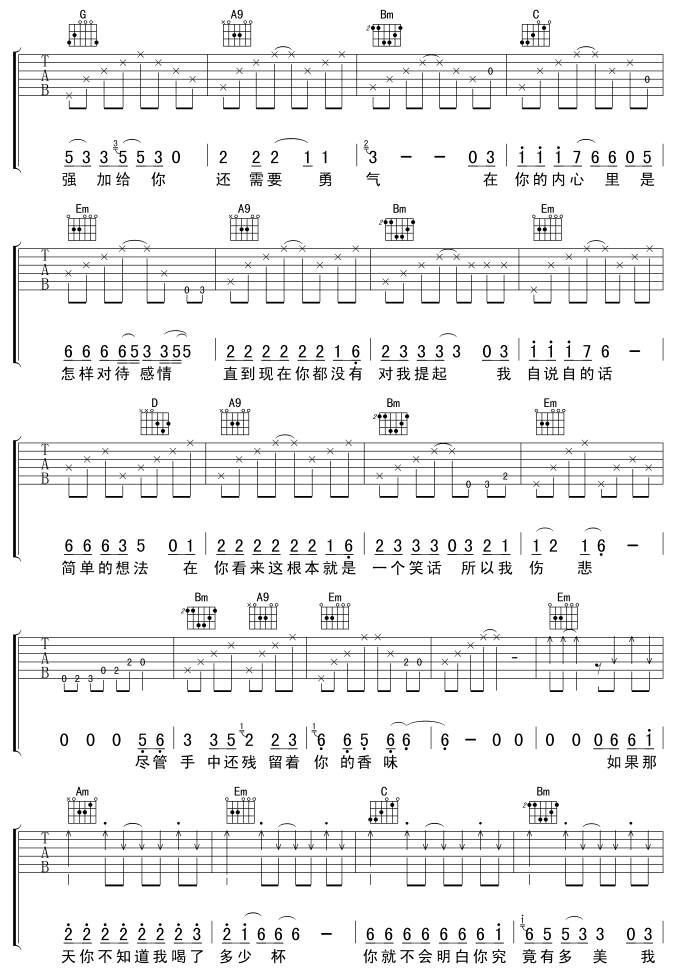 冲动的惩罚吉他谱