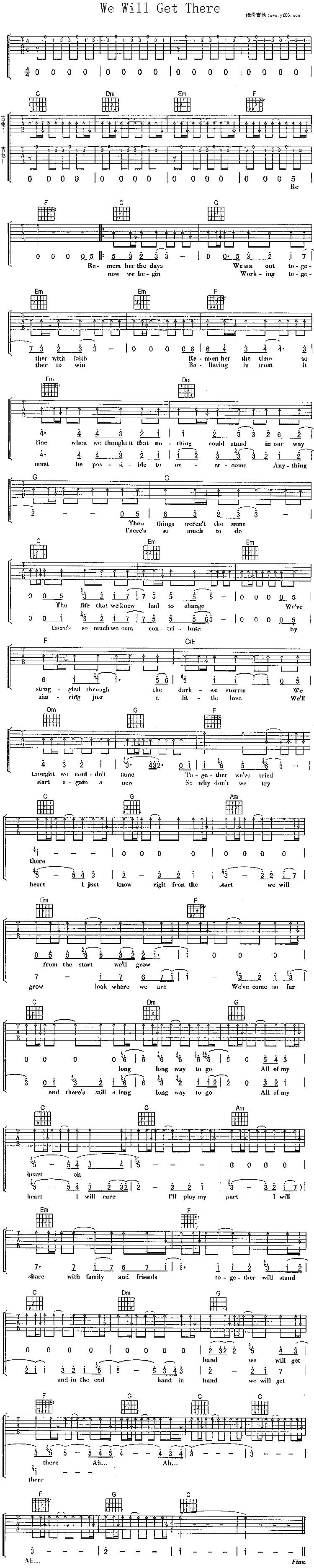 We Will Get There吉他谱 