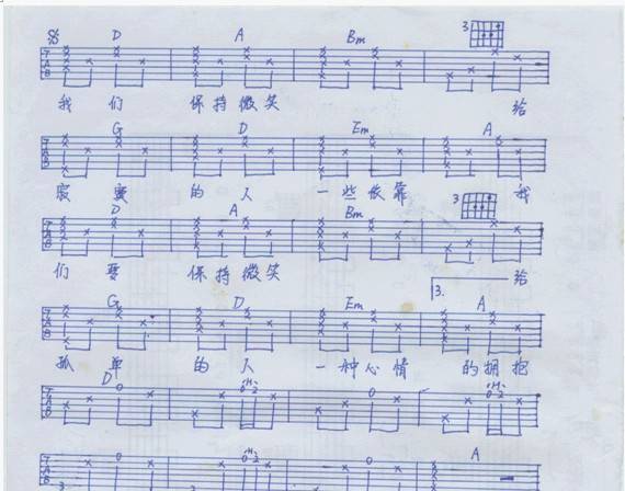 保持微笑吉他谱 