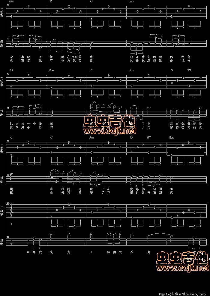 山楂树之恋吉他谱