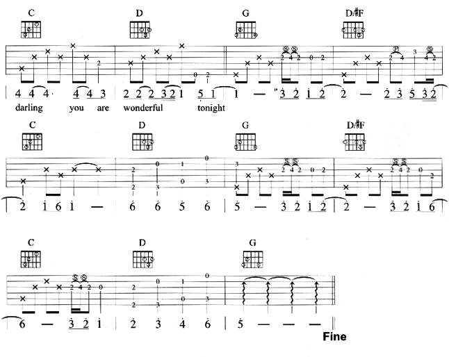 Wonderful Tonight吉他谱 