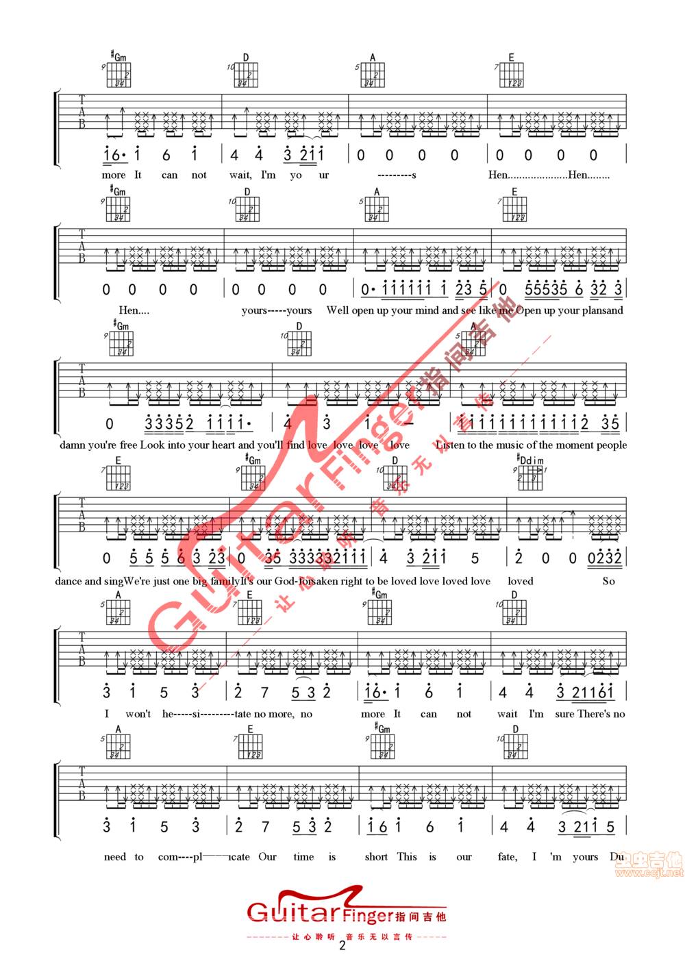 I'm yours  Jason Mraz吉他谱