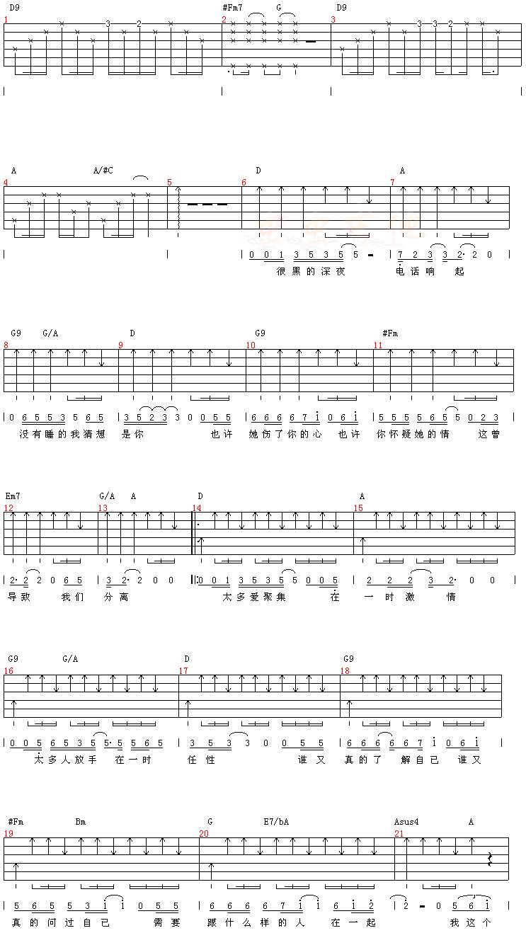 我这个你不爱的人吉他谱