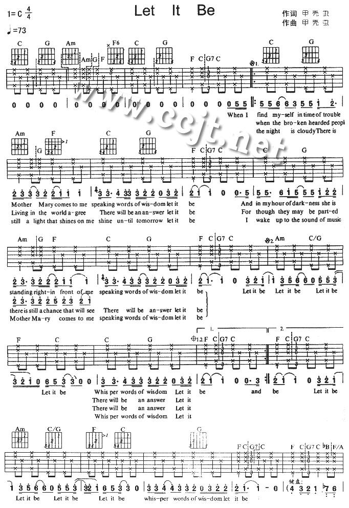 Let It Be吉他谱