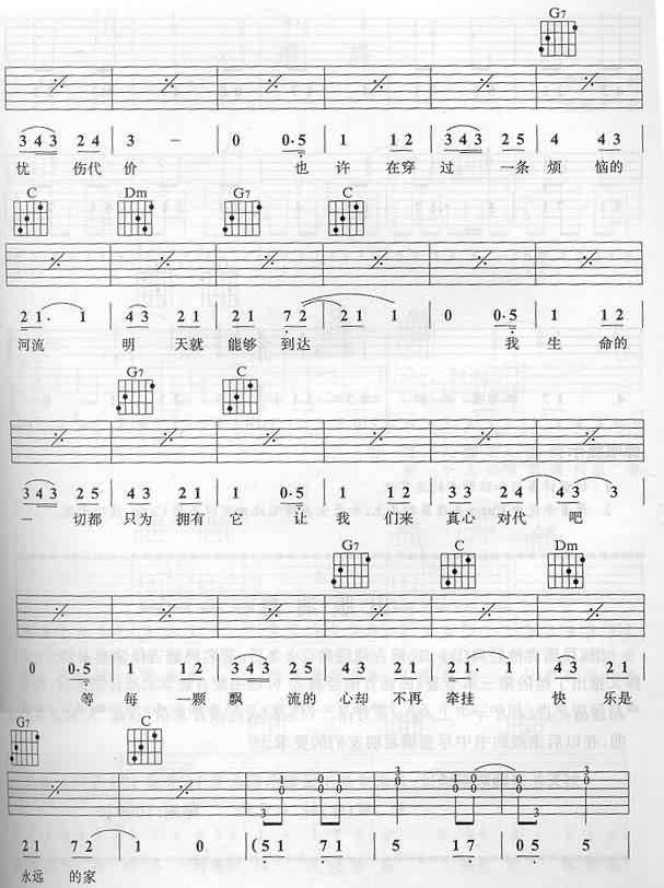 快乐老家吉他谱
