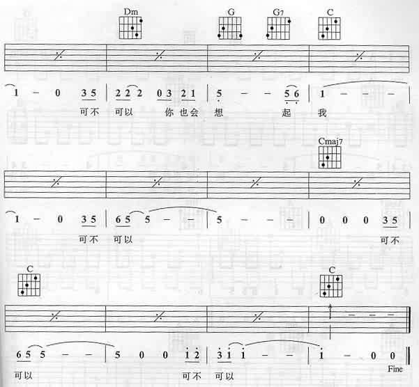 把悲伤留给自己吉他谱 