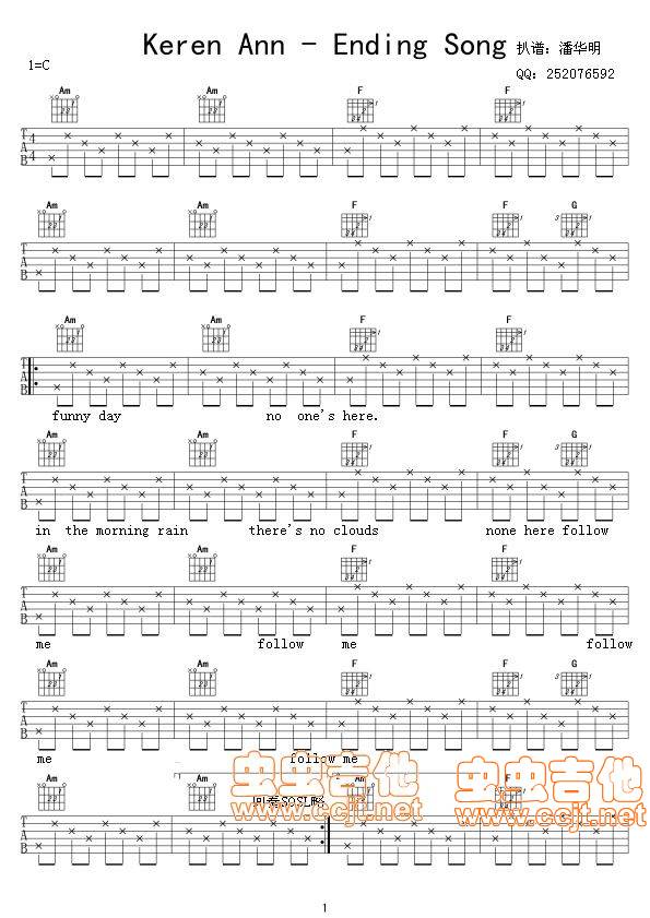 Ending Song吉他谱