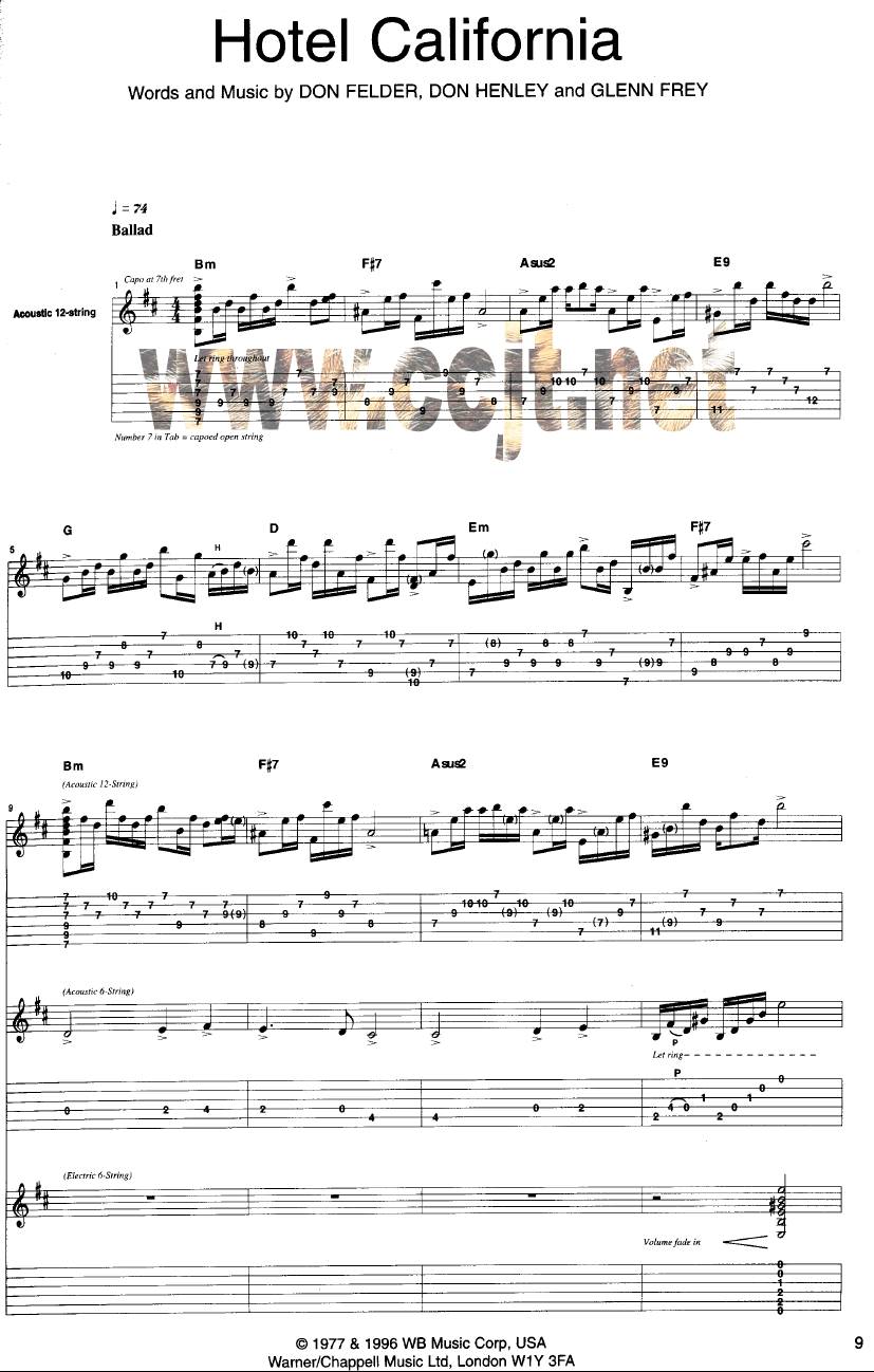 Hotel Californi吉他谱