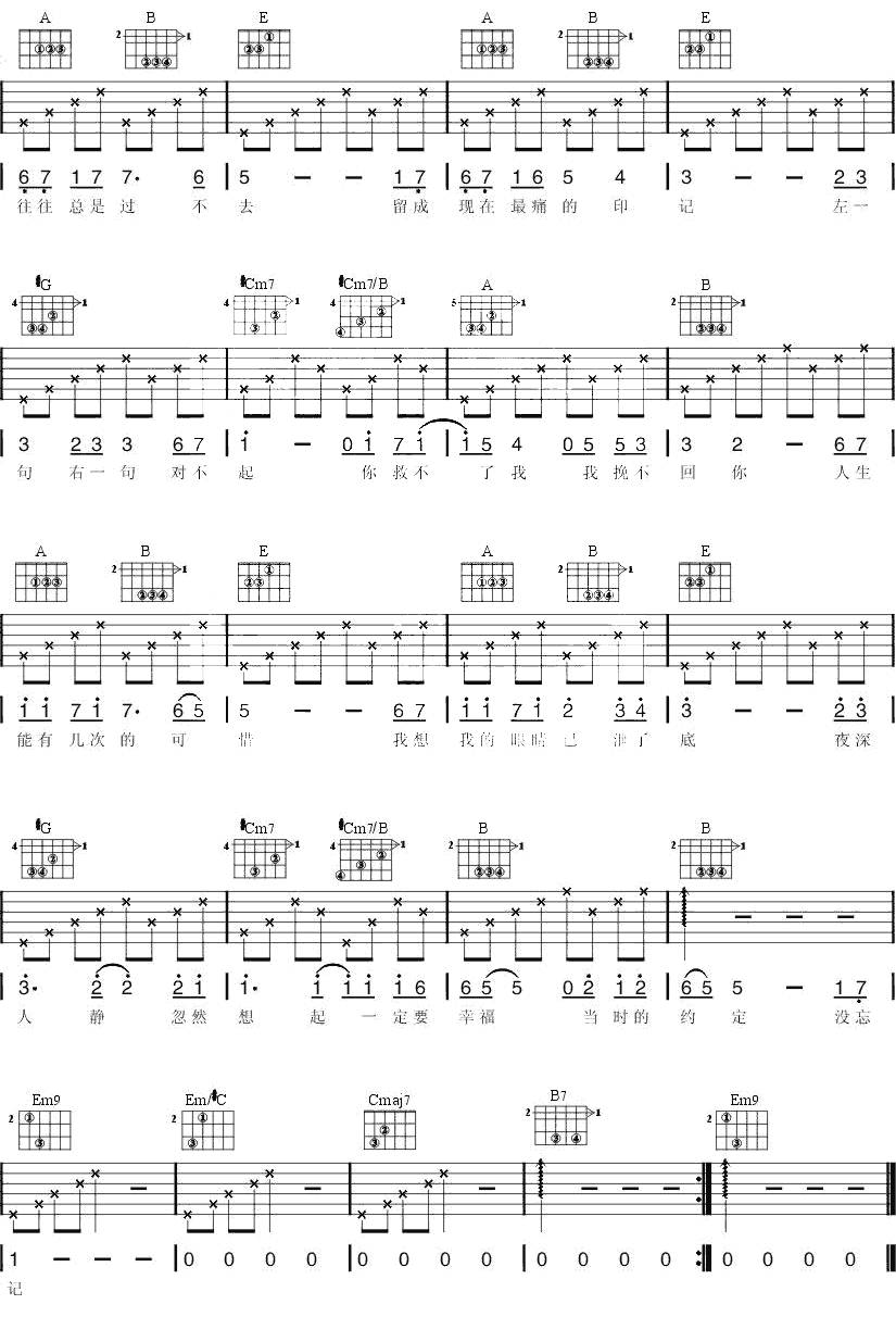 一定要幸福吉他谱 