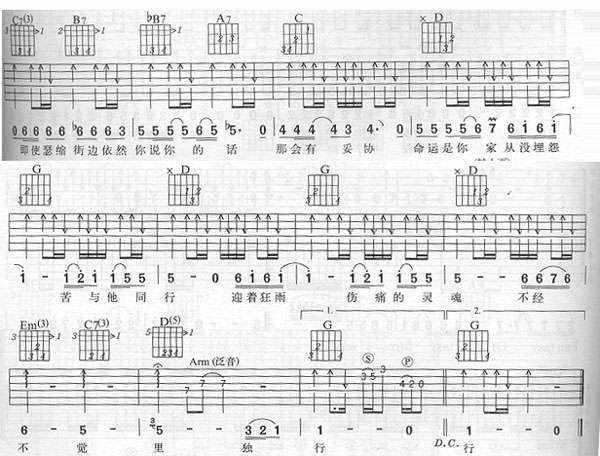 命运是你家吉他谱 
