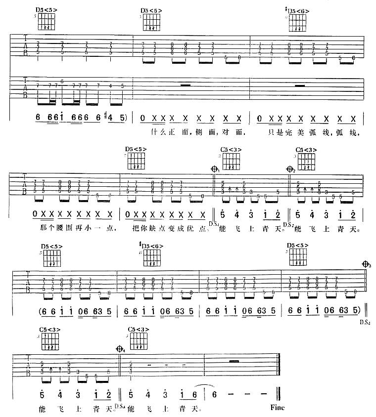 看我七十二变吉他谱 