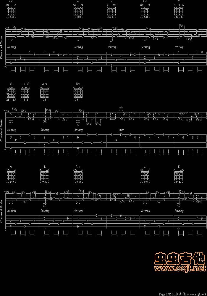 献给爱丽丝吉他谱