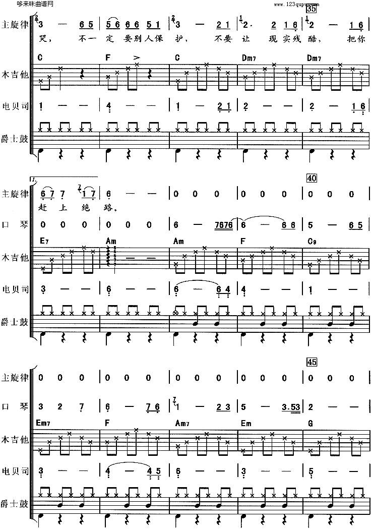 凹凸(梁咏琪)吉他谱 