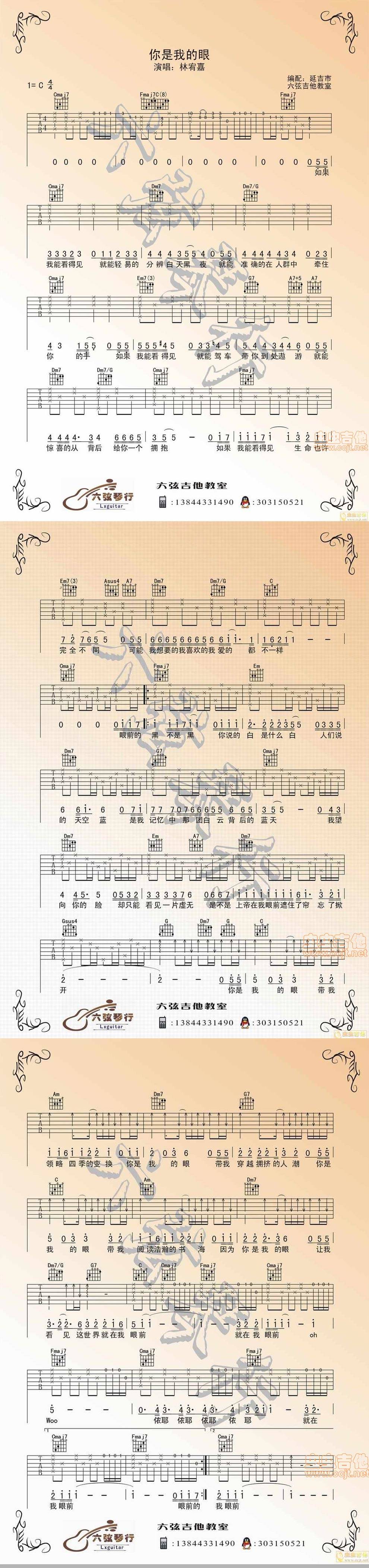 你是我的眼-弹唱版吉他谱 
