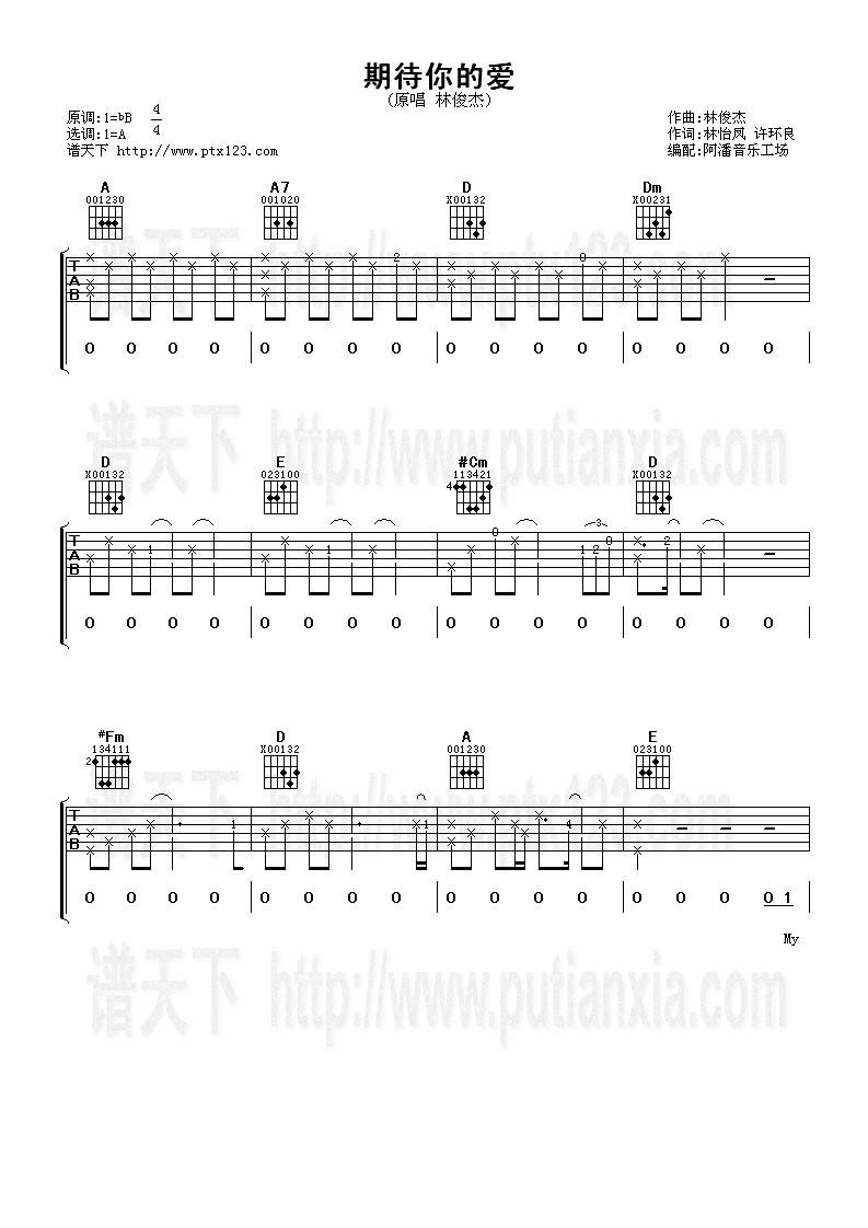 期待你的爱吉他谱