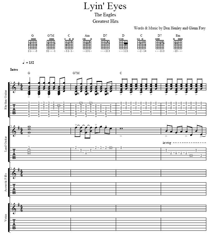 Lyin‘ Eyes吉他谱 