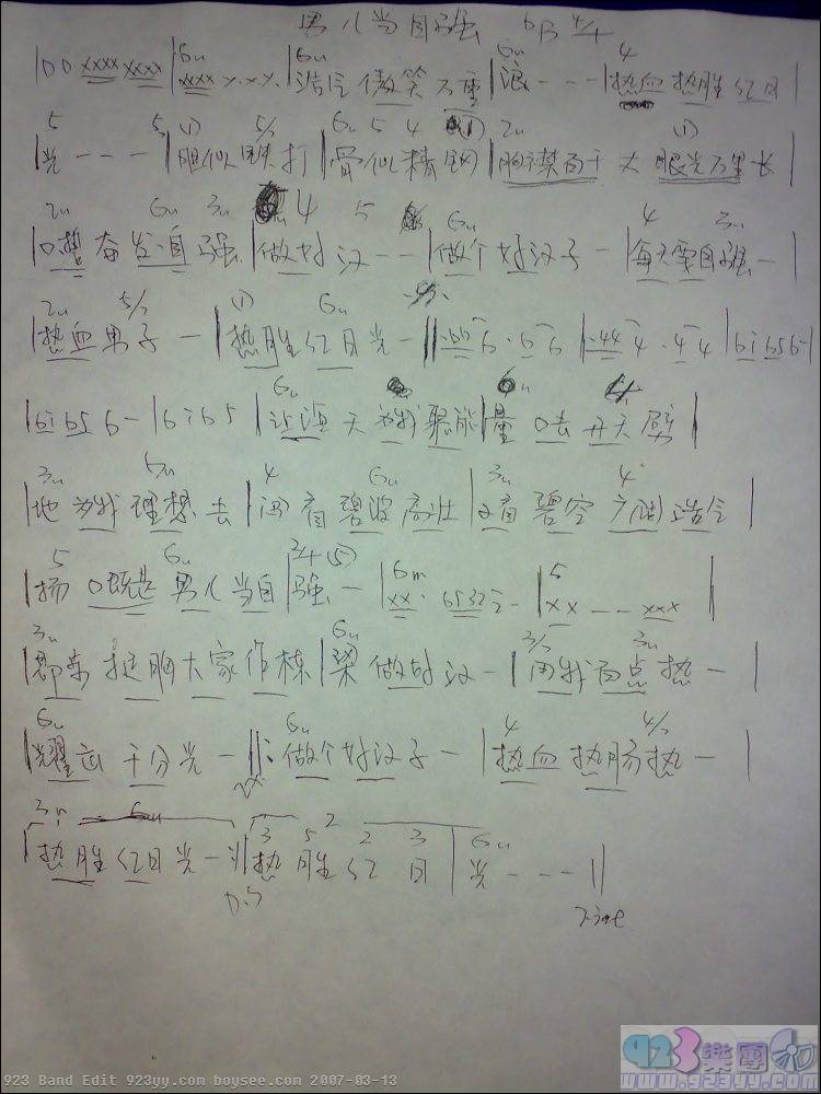 林子祥-男儿当自强吉他谱 