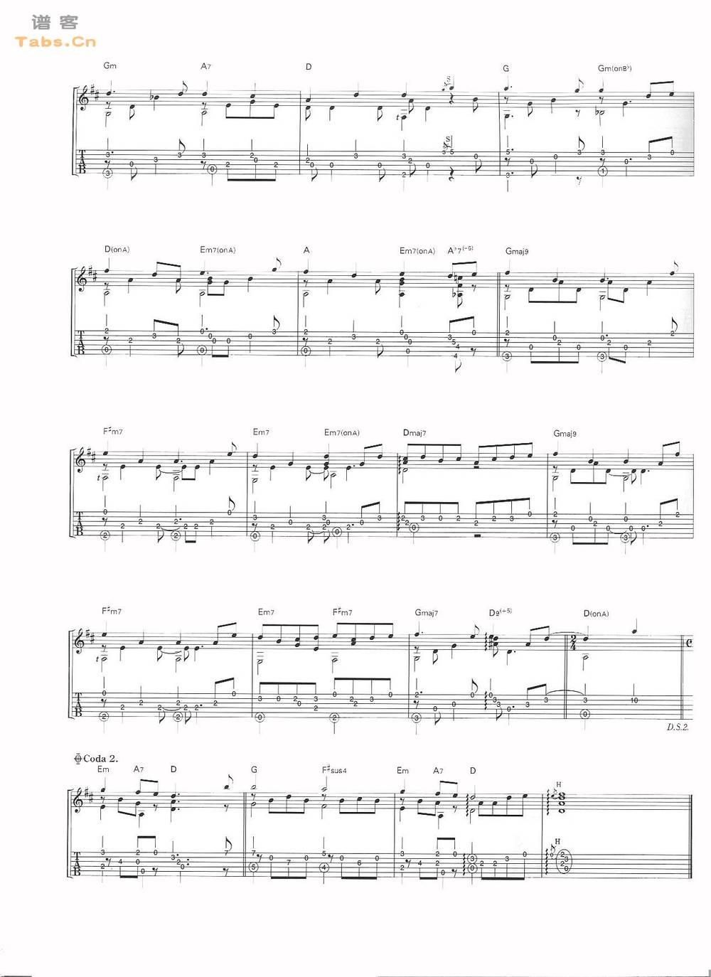 wind song 	吉他谱 