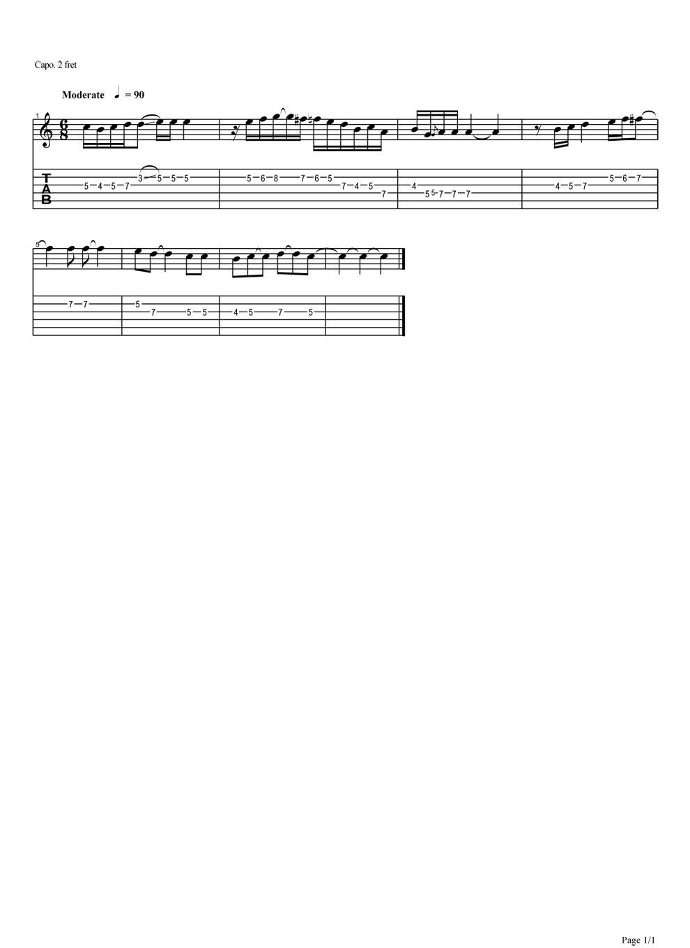 同桌的你前奏吉他谱 