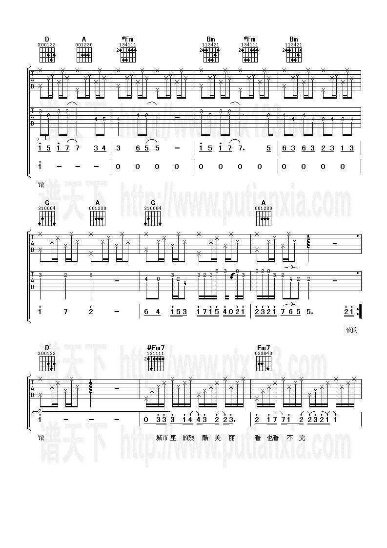 一个人的美术馆吉他谱 