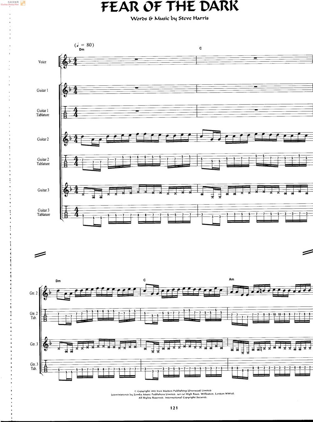 Fear Of The Dark（国外原版）吉他谱 