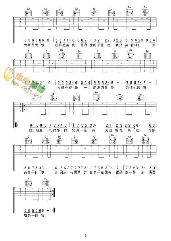 好兄弟吉他谱 