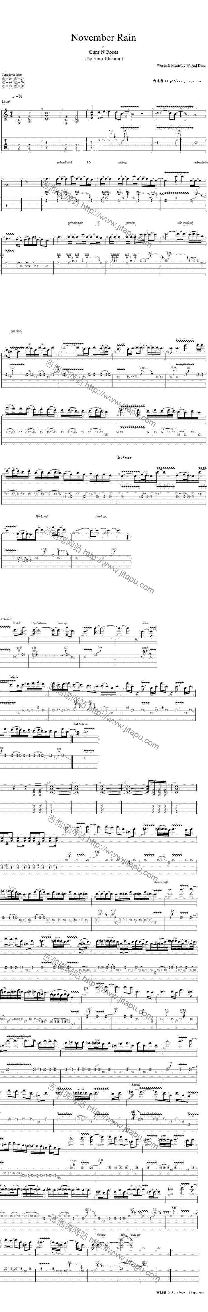 November-Rain吉他谱 