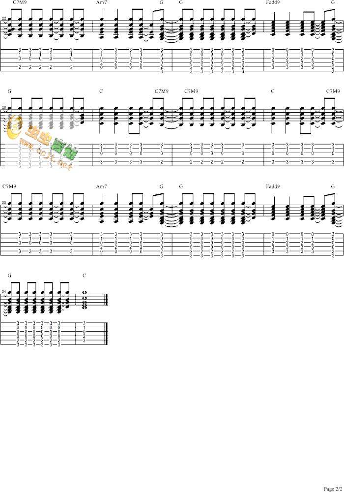 夜空多灿烂吉他谱 