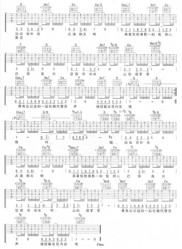 继续谈情吉他谱 