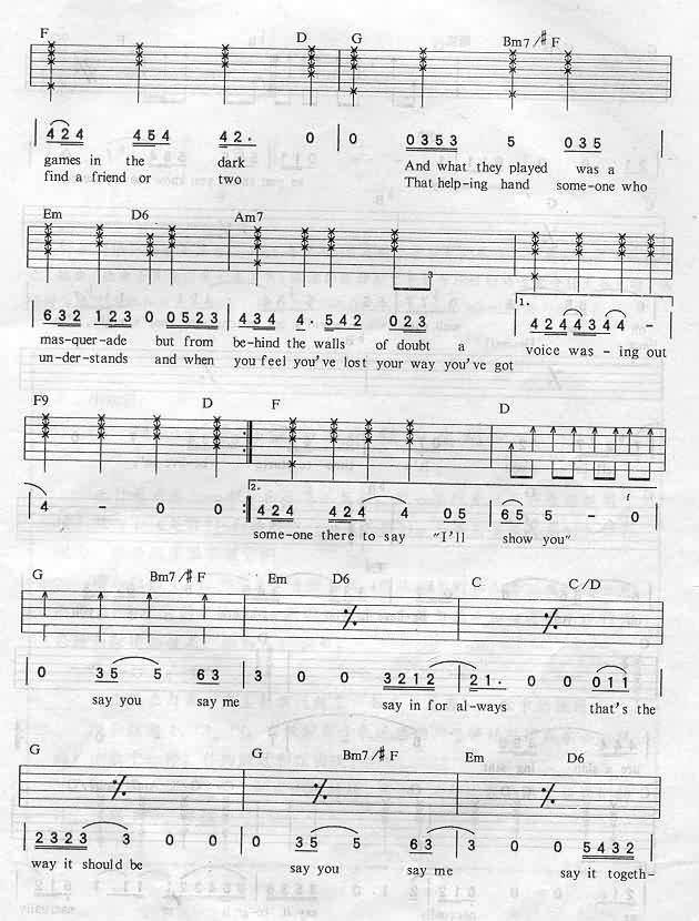 Say you say me吉他谱 