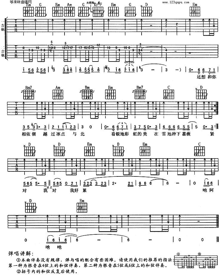 忘了(羽泉)吉他谱 