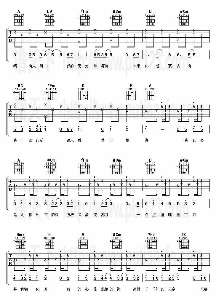 北极海(吉他谱)